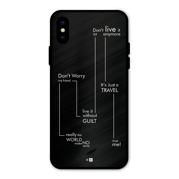 Quotes Of Life Metal Back Case for iPhone XS
