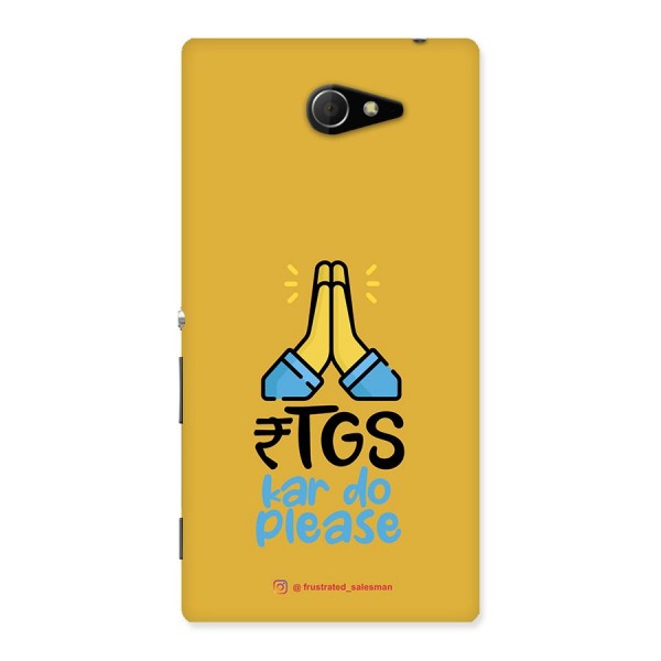 RTGS Kar Do Please Mustard Yellow Back Case for Sony Xperia M2