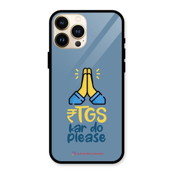 RTGS Kar Do Please SteelBlue Glass Back Case for iPhone 13 Pro Max