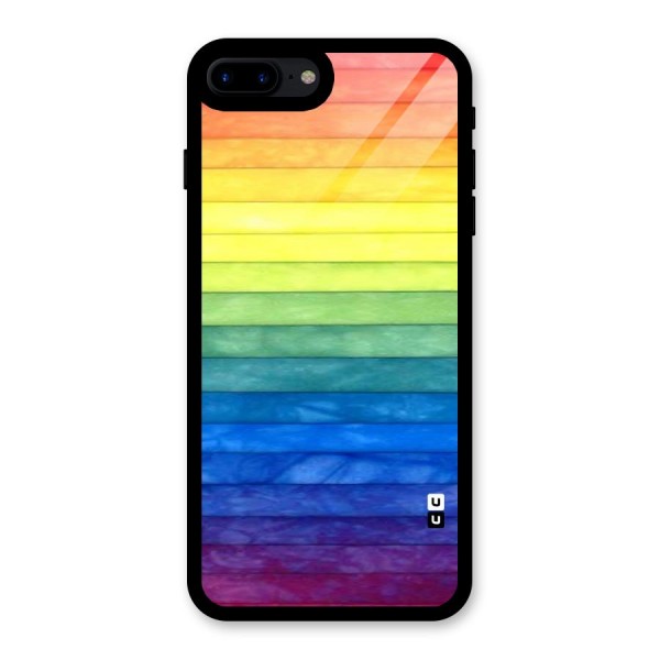 Rainbow Colors Stripes Glass Back Case for iPhone 7 Plus