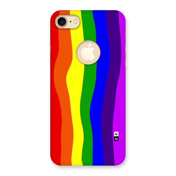 Rainbow Curves Back Case for iPhone 7 Logo Cut