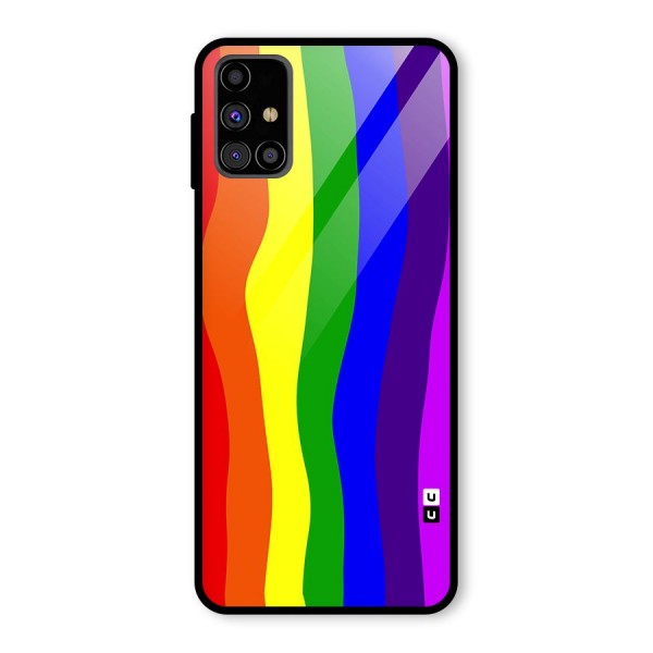 Rainbow Curves Glass Back Case for Galaxy M31s