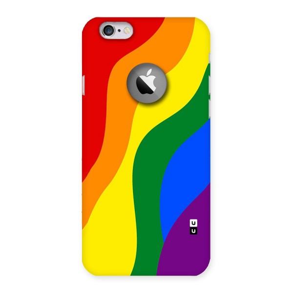 Rainbow Slant Curves Back Case for iPhone 6 Logo Cut