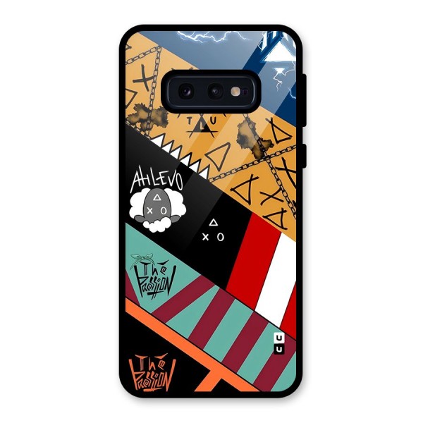 Random Abstracts Art Slant Stripes Glass Back Case for Galaxy S10e