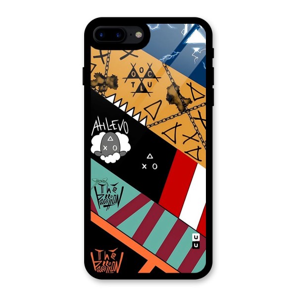Random Abstracts Art Slant Stripes Glass Back Case for iPhone 7 Plus