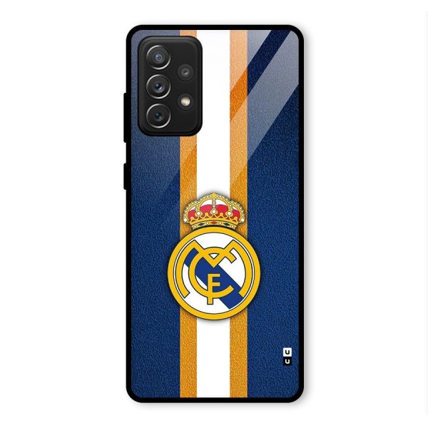 Real Madrid Stripes Glass Back Case for Galaxy A72