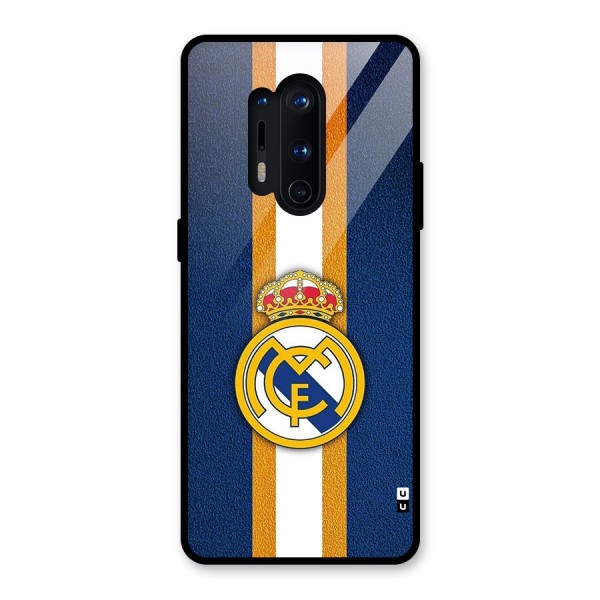 Real Madrid Stripes Glass Back Case for OnePlus 8 Pro