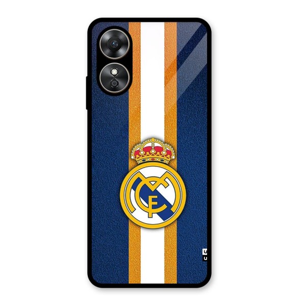 Real Madrid Stripes Glass Back Case for Oppo A17