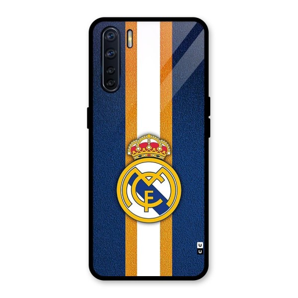 Real Madrid Stripes Glass Back Case for Oppo F15