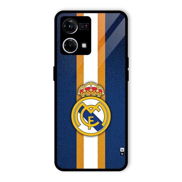 Real Madrid Stripes Glass Back Case for Oppo F21s Pro 4G