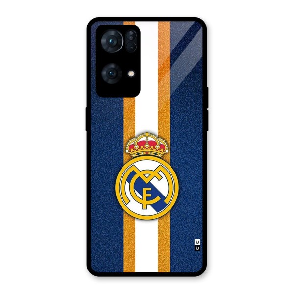 Real Madrid Stripes Glass Back Case for Oppo Reno7 Pro 5G