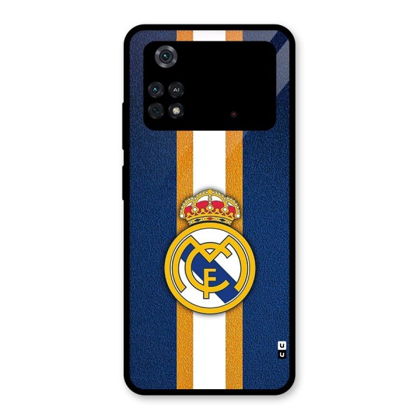 Real Madrid Stripes Glass Back Case for Poco M4 Pro 4G
