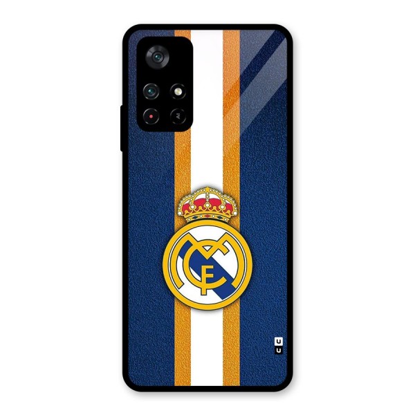 Real Madrid Stripes Glass Back Case for Poco M4 Pro 5G
