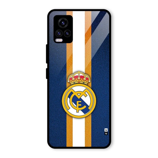Real Madrid Stripes Glass Back Case for Vivo V20 2021