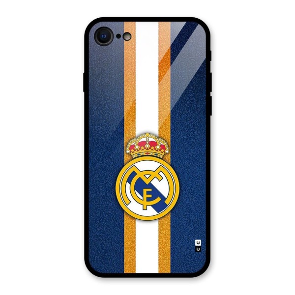 Real Madrid Stripes Glass Back Case for iPhone SE 2022