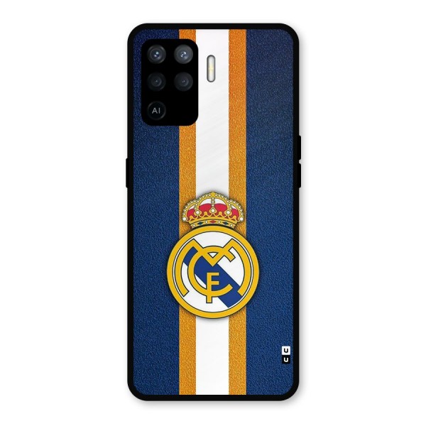 Real Madrid Stripes Metal Back Case for Oppo F19 Pro