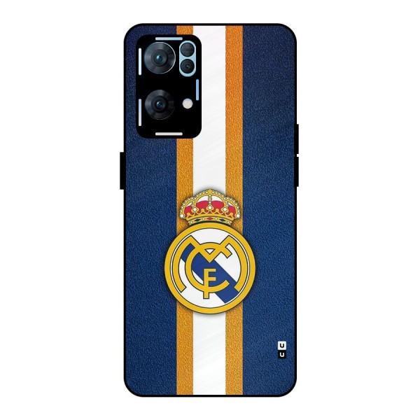 Real Madrid Stripes Metal Back Case for Oppo Reno7 Pro 5G