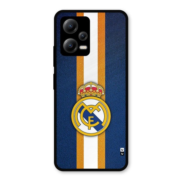 Real Madrid Stripes Metal Back Case for Poco X5