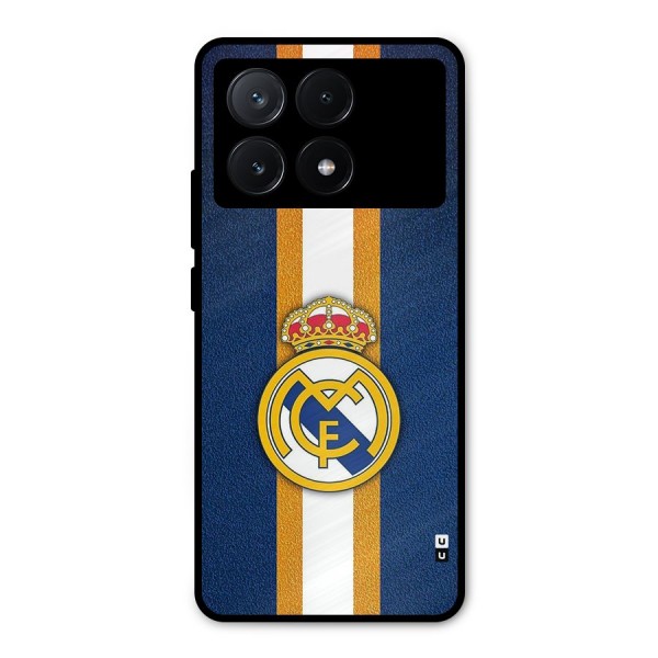 Real Madrid Stripes Metal Back Case for Poco X6 Pro