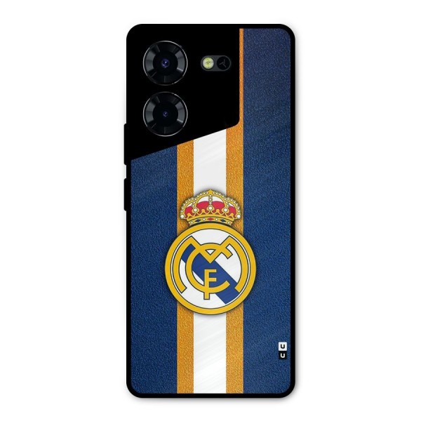 Real Madrid Stripes Metal Back Case for Tecno Pova 5 Pro 5G