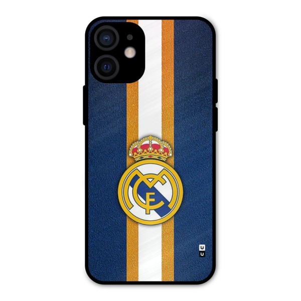 Real Madrid Stripes Metal Back Case for iPhone 12 Mini