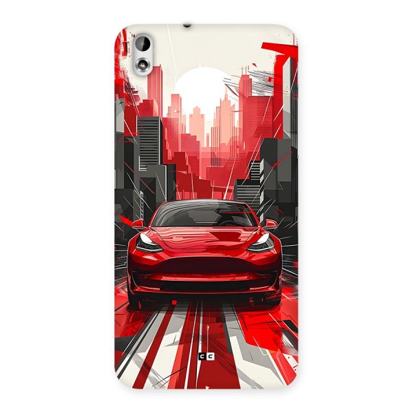 Red And Black Car Back Case for Desire 816