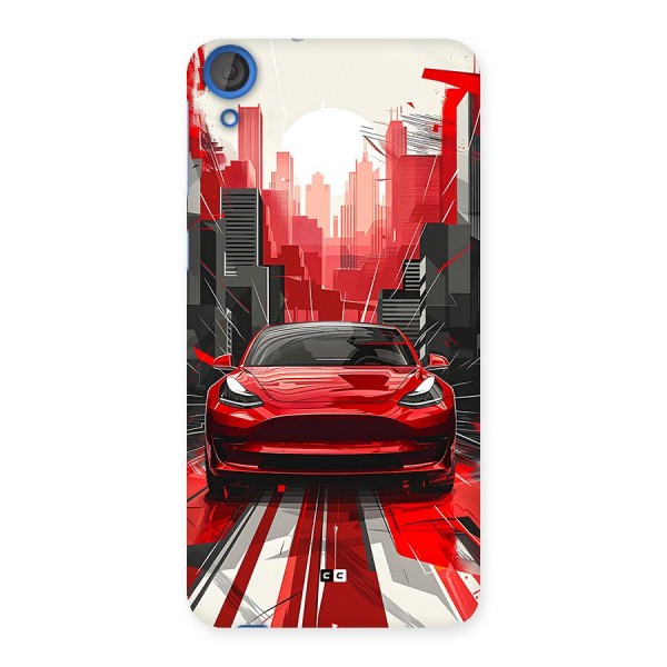 Red And Black Car Back Case for Desire 820
