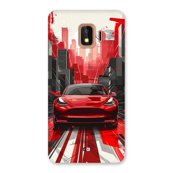Red And Black Car Back Case for Galaxy J2 Core