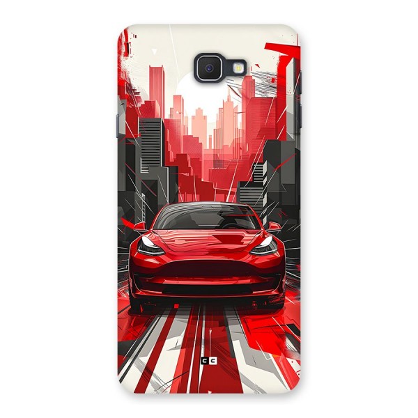 Red And Black Car Back Case for Galaxy On7 2016