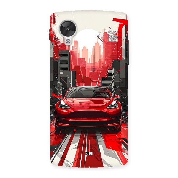 Red And Black Car Back Case for Google Nexus 5