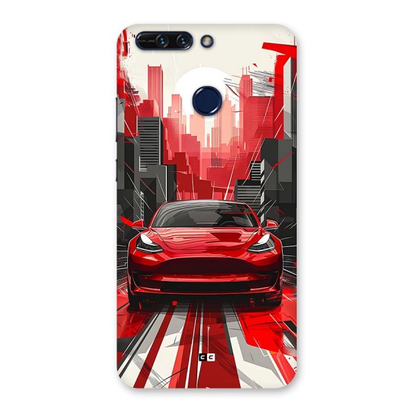 Red And Black Car Back Case for Honor 8 Pro