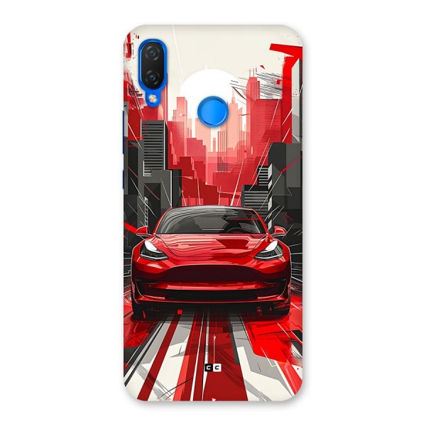 Red And Black Car Back Case for Huawei P Smart Plus