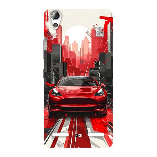 Red And Black Car Back Case for Lenovo A6000