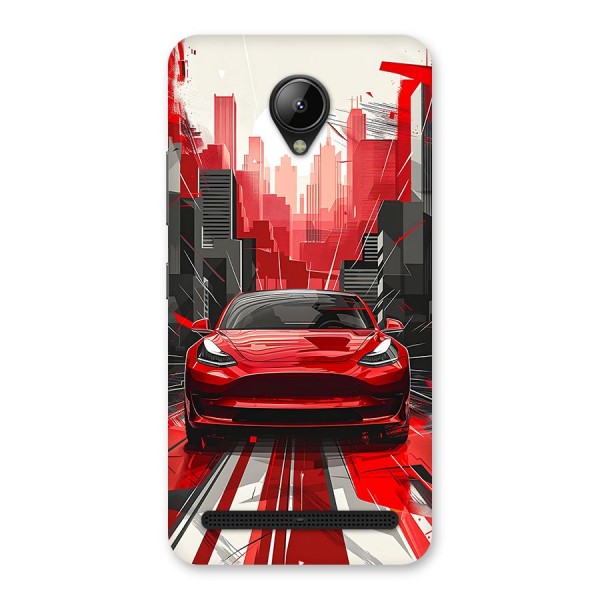 Red And Black Car Back Case for Lenovo C2