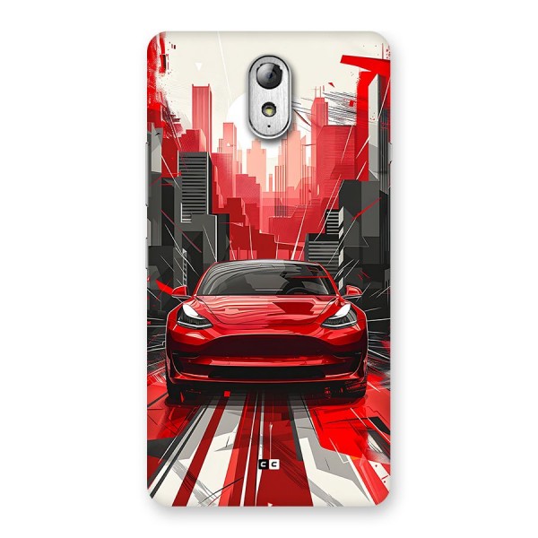Red And Black Car Back Case for Lenovo Vibe P1M