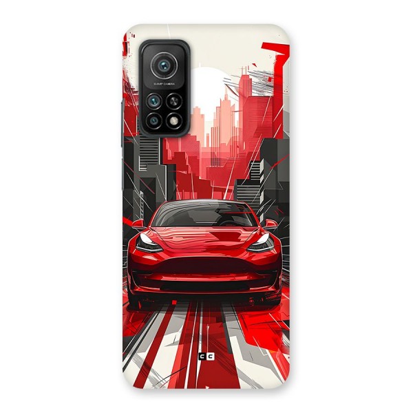 Red And Black Car Back Case for Mi 10T Pro 5G