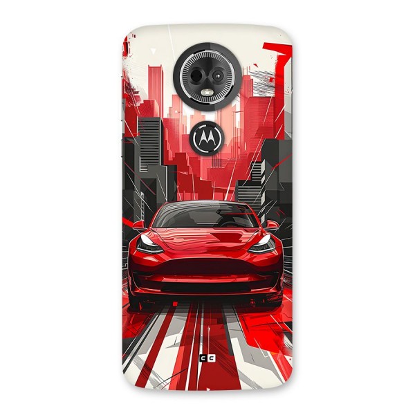 Red And Black Car Back Case for Moto E5 Plus