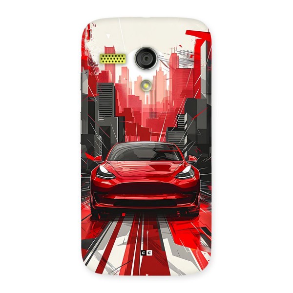 Red And Black Car Back Case for Moto G