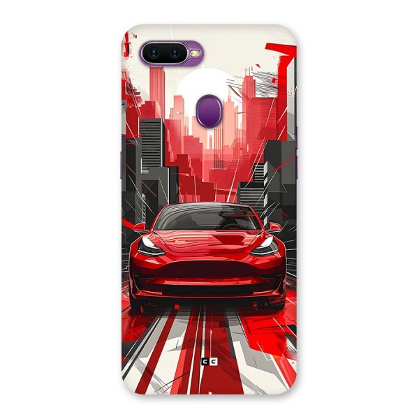 Red And Black Car Back Case for Oppo F9