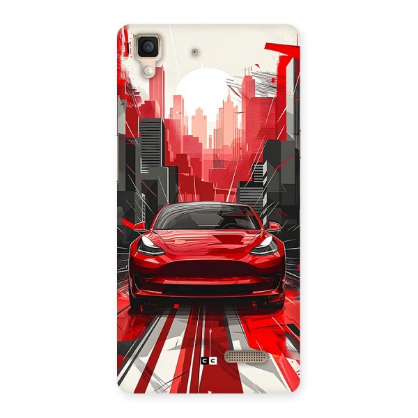 Red And Black Car Back Case for Oppo R7