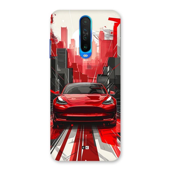 Red And Black Car Back Case for Poco X2