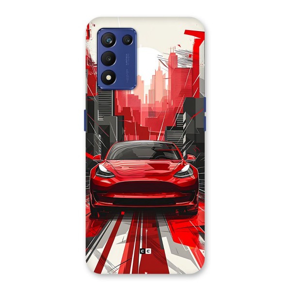 Red And Black Car Back Case for Realme 9 5G Speed