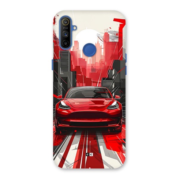 Red And Black Car Back Case for Realme Narzo 10A