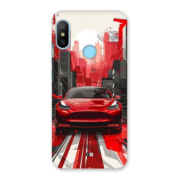 Red And Black Car Back Case for Redmi 6 Pro
