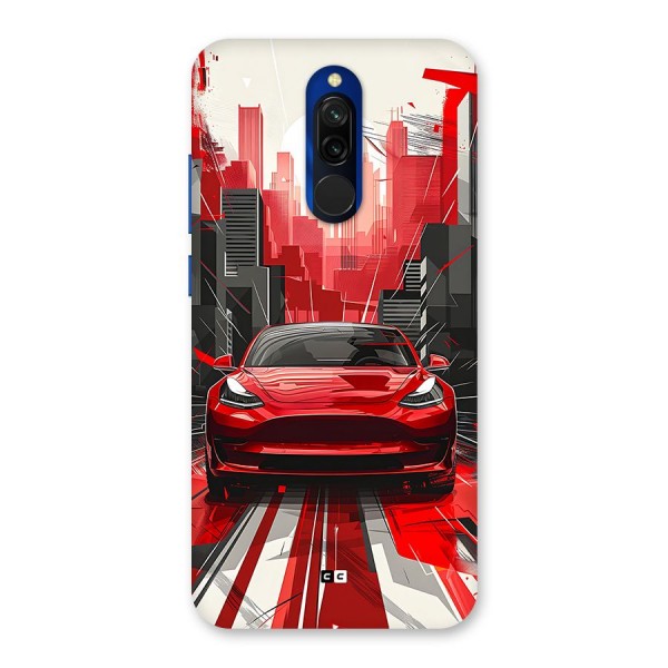 Red And Black Car Back Case for Redmi 8