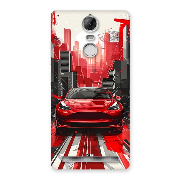 Red And Black Car Back Case for Vibe K5 Note