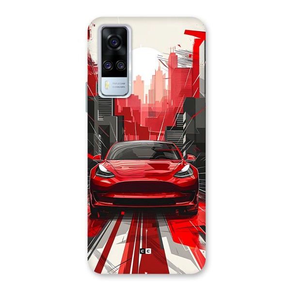 Red And Black Car Back Case for Vivo Y51A