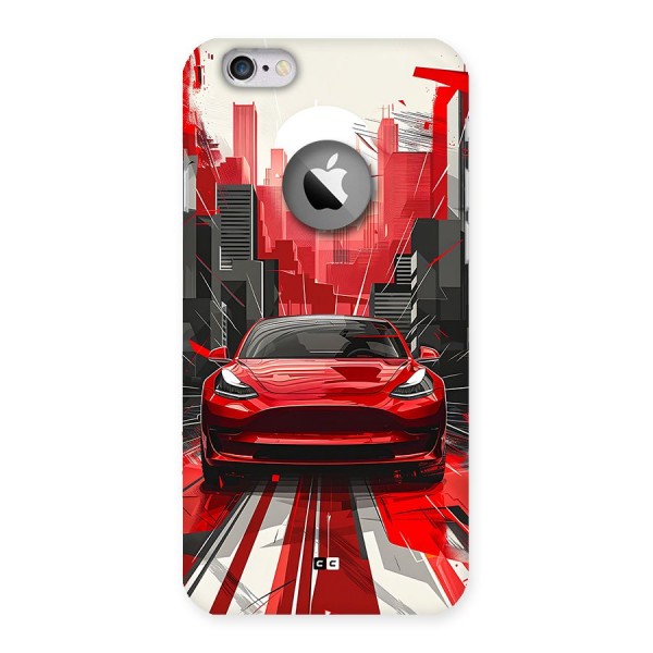 Red And Black Car Back Case for iPhone 6 Logo Cut