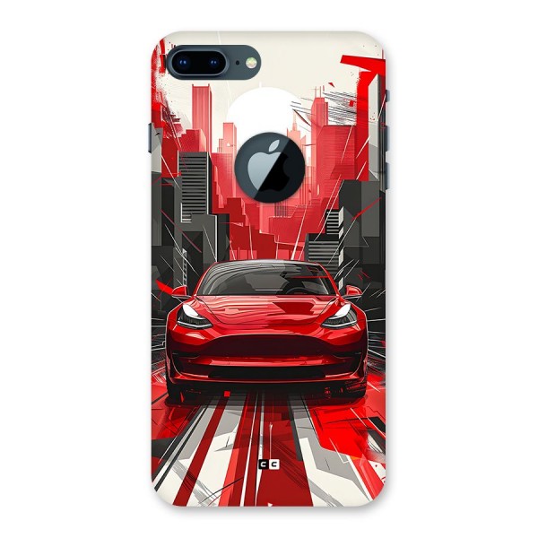 Red And Black Car Back Case for iPhone 7 Plus Logo Cut