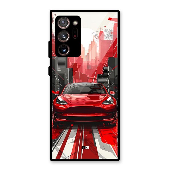 Red And Black Car Glass Back Case for Galaxy Note 20 Ultra 5G